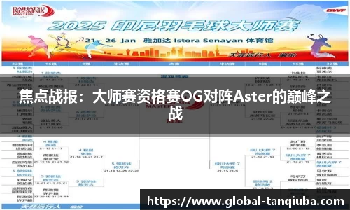 焦点战报：大师赛资格赛OG对阵Aster的巅峰之战